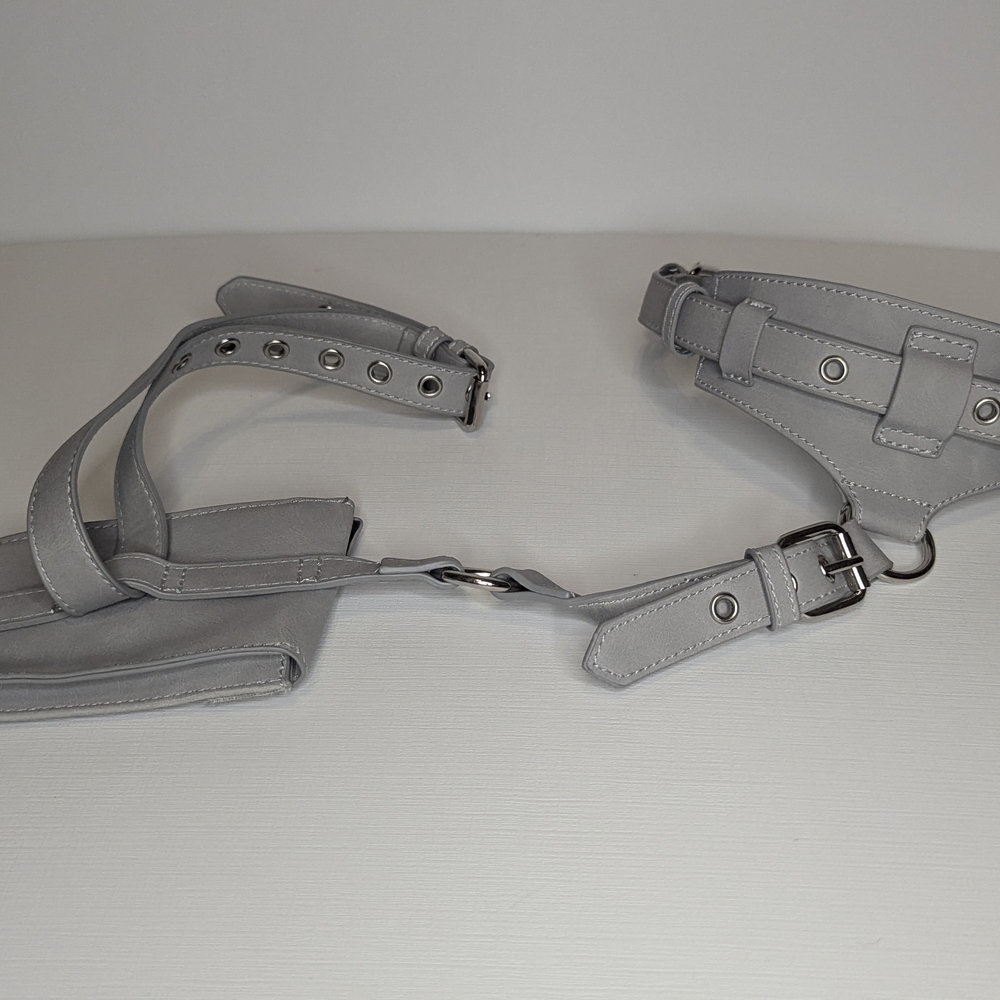Dolls Kill Filter Utility Pocket Gray Leg Harness